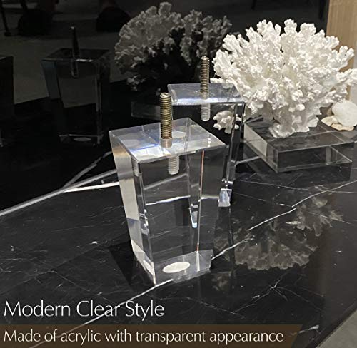 Acrylic Furniture Legs Pack of 4 Clear 4inch Square M659