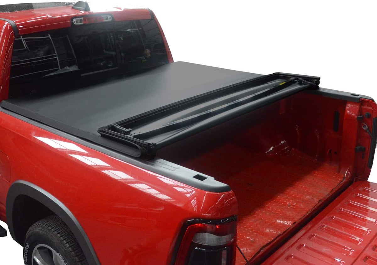 Quad Fold Tonneau Cover Soft Four Fold Truck Bed Covers for 2015-2022 Ford F-150 with 6.5 ft Bed X325