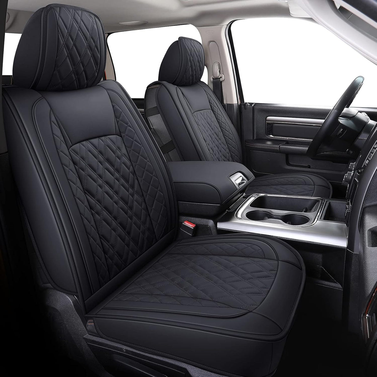 Gray Faux Leather Ram Seat Covers Full Set M180953