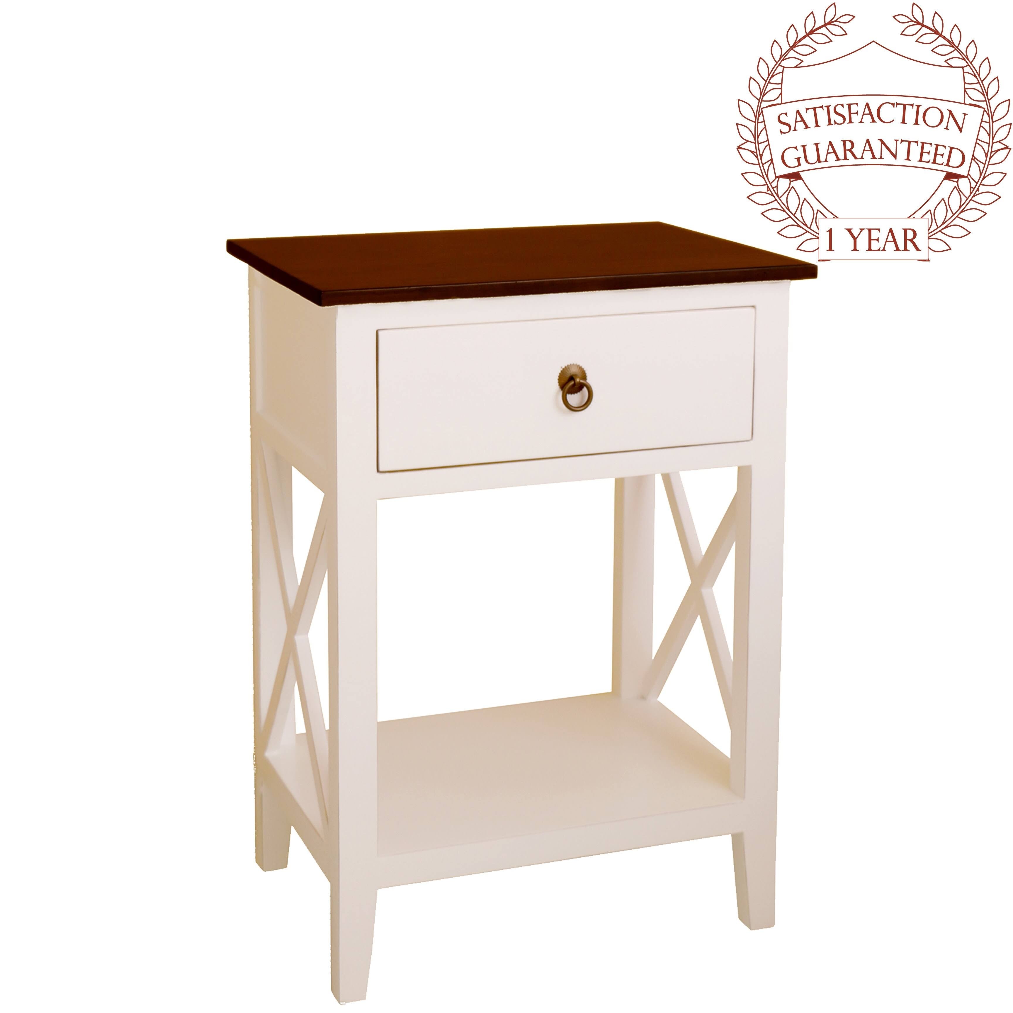 Blue Side Table Cabinet with Drawer and Shelf S9732