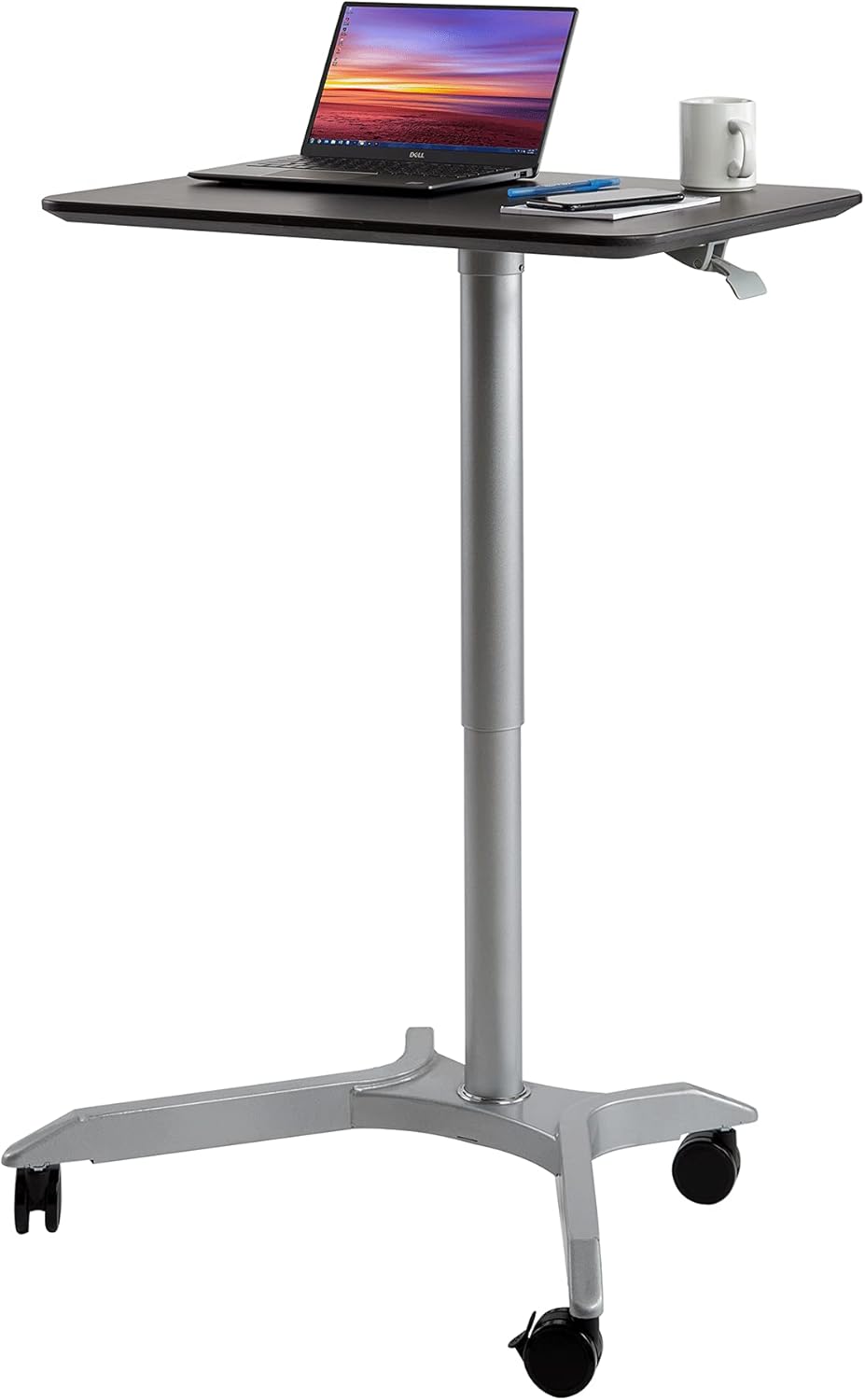 Black Mobile Rolling Height Adjustable Cart Table with Wheels Y15473