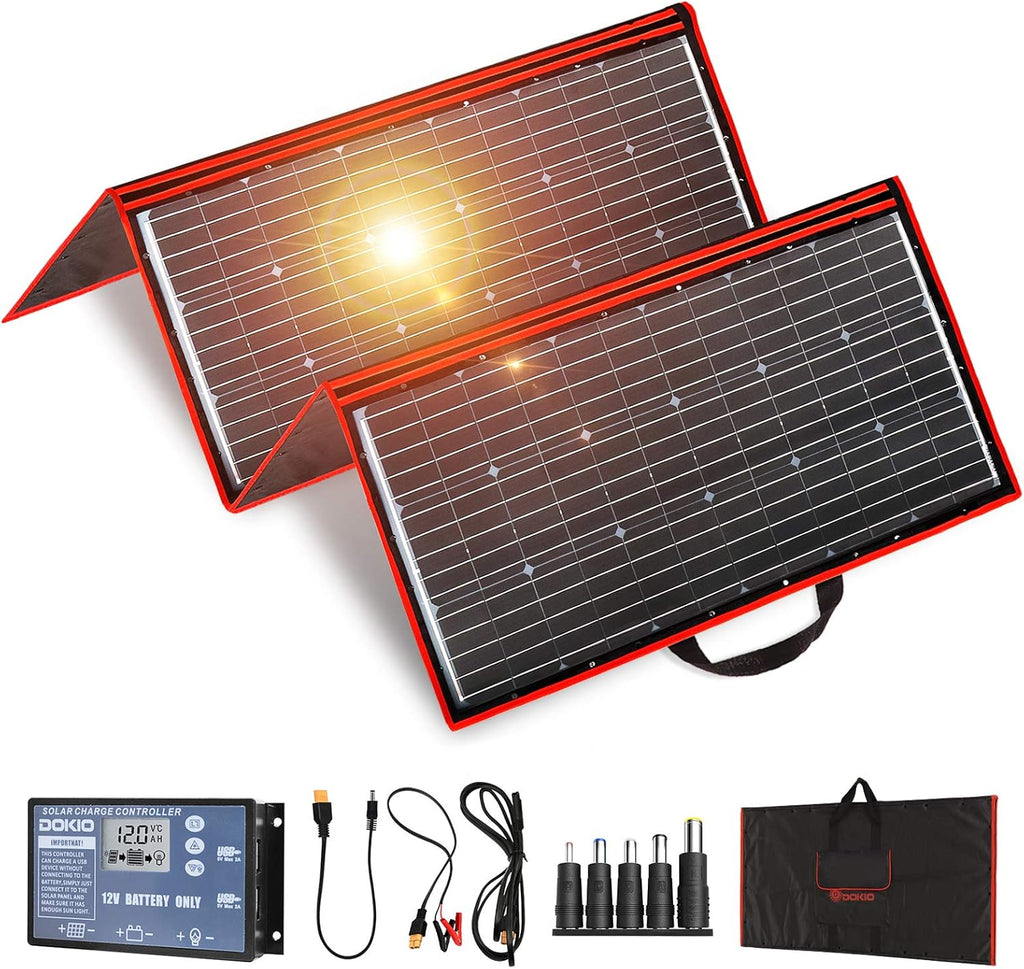 300W 18V Portable Folding Solar Panel Kit with 2 USB Outputs D60205