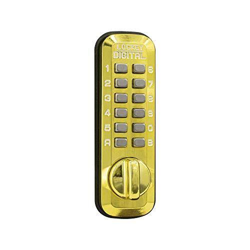Bright Brass Mechanical Keyless Surface Mount Slide Deadbolt M8685