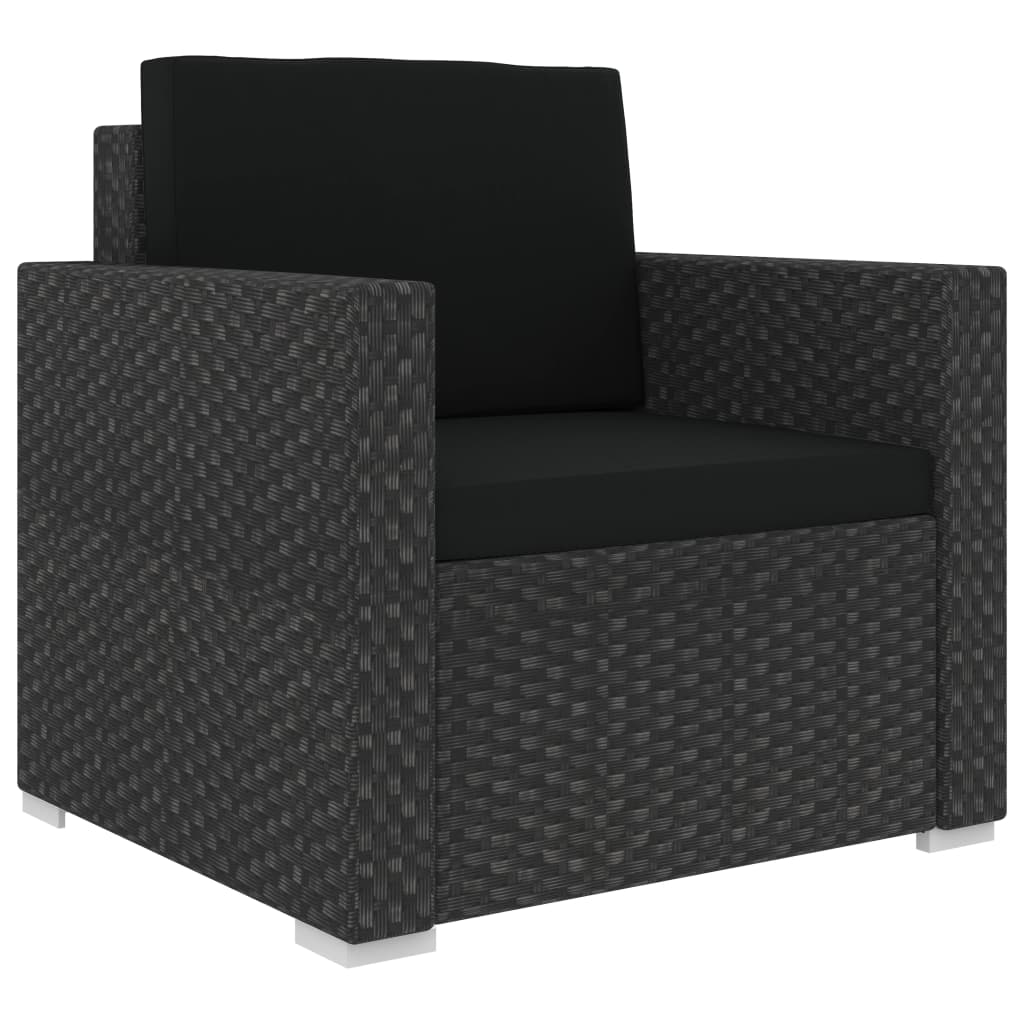13 Piece Poly Rattan Outdoor Sectional Sofa Set with Coffee Table Ottoman and Armchair G204