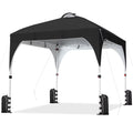 Black 10×10ft Canopy Tent with 17 Solar LED Lights H654467