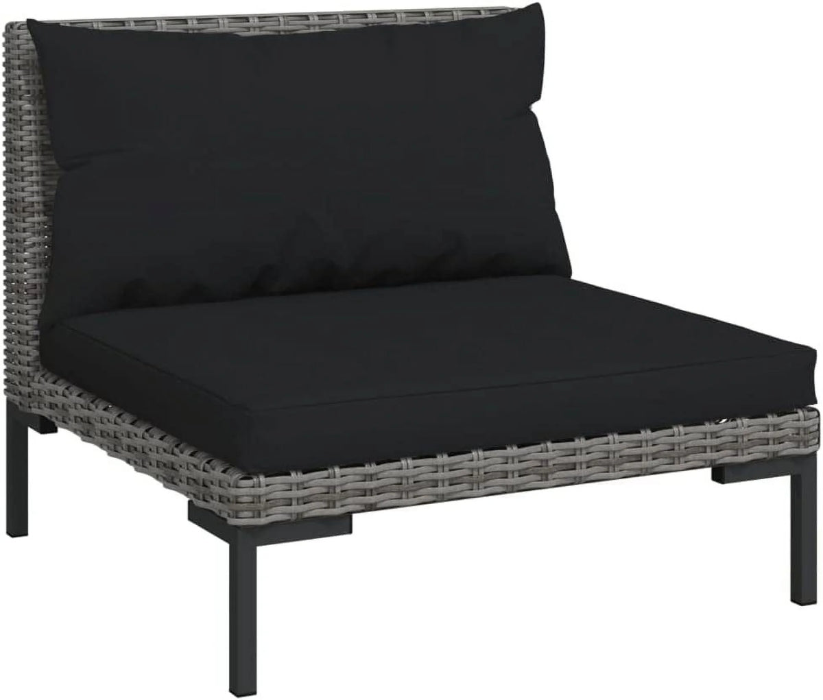 13 Piece Patio Lounge Set with Cushions Poly Rattan Dark Gray K16054