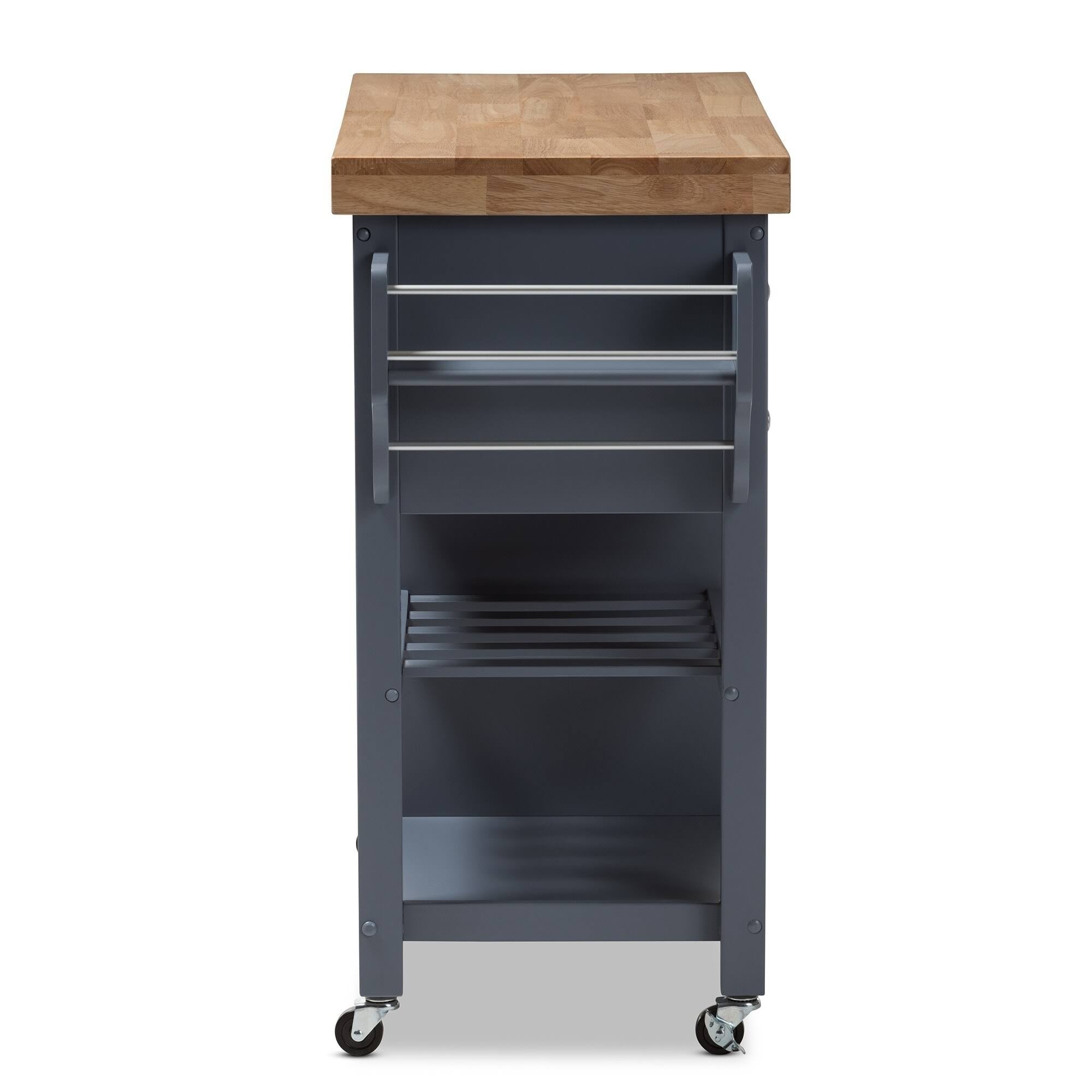 Grey Wood Kitchen Cart U9721