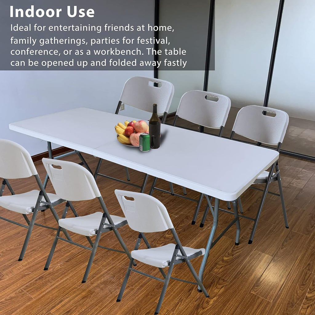 6 ft Folding Plastic Table with Handle P40274
