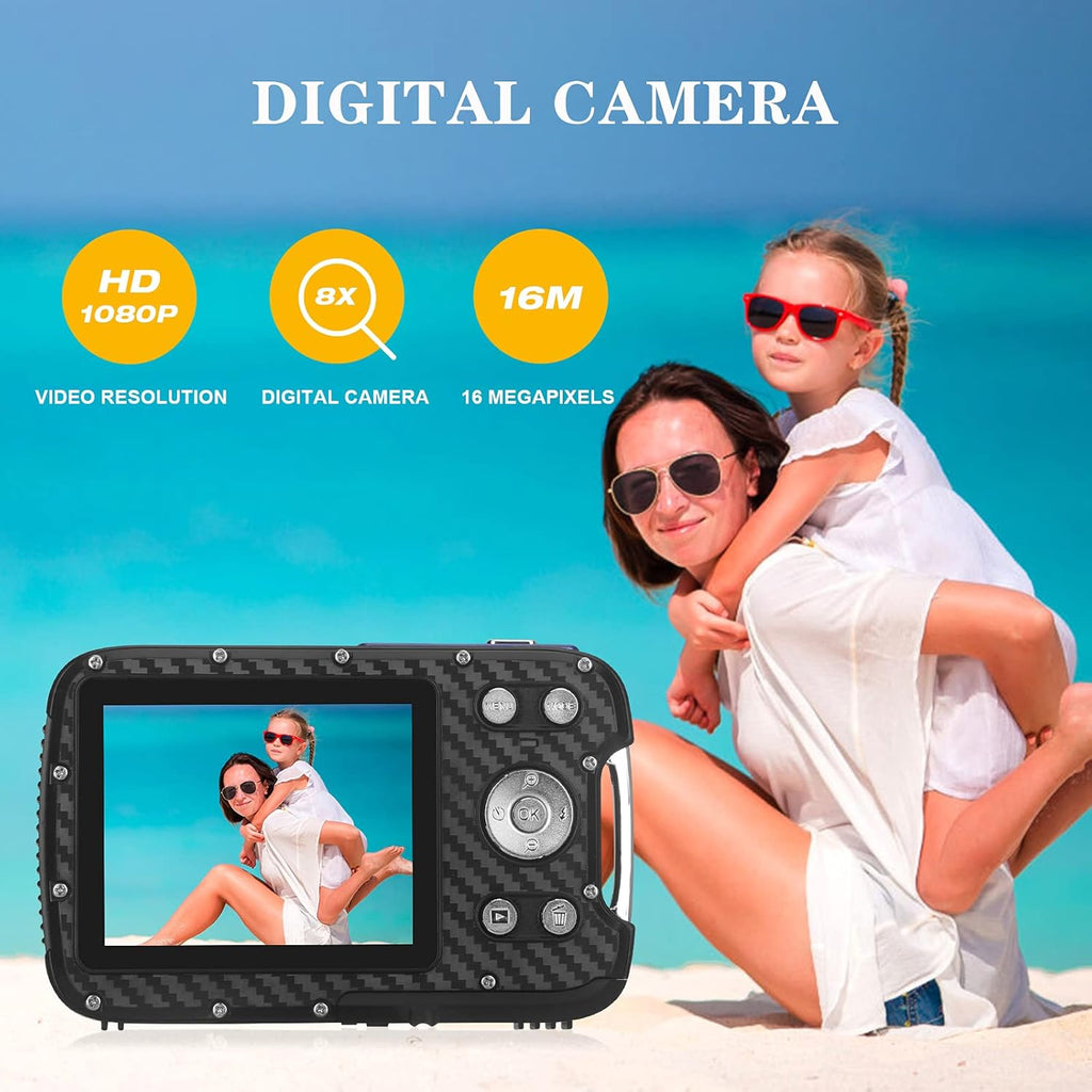 Blue Waterproof Digital Camera 16 MP Underwater Camcorder I836397