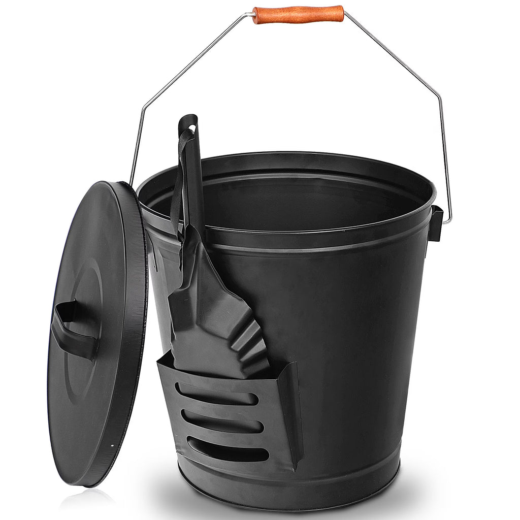 Steel Ash Bucket with Shovel 5 Gallon Y51240