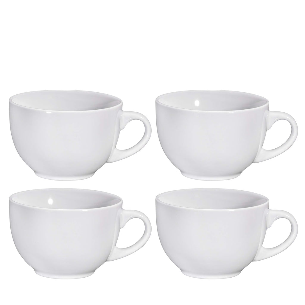 White 24 Oz Porcelain Coffee Mug Set O41131