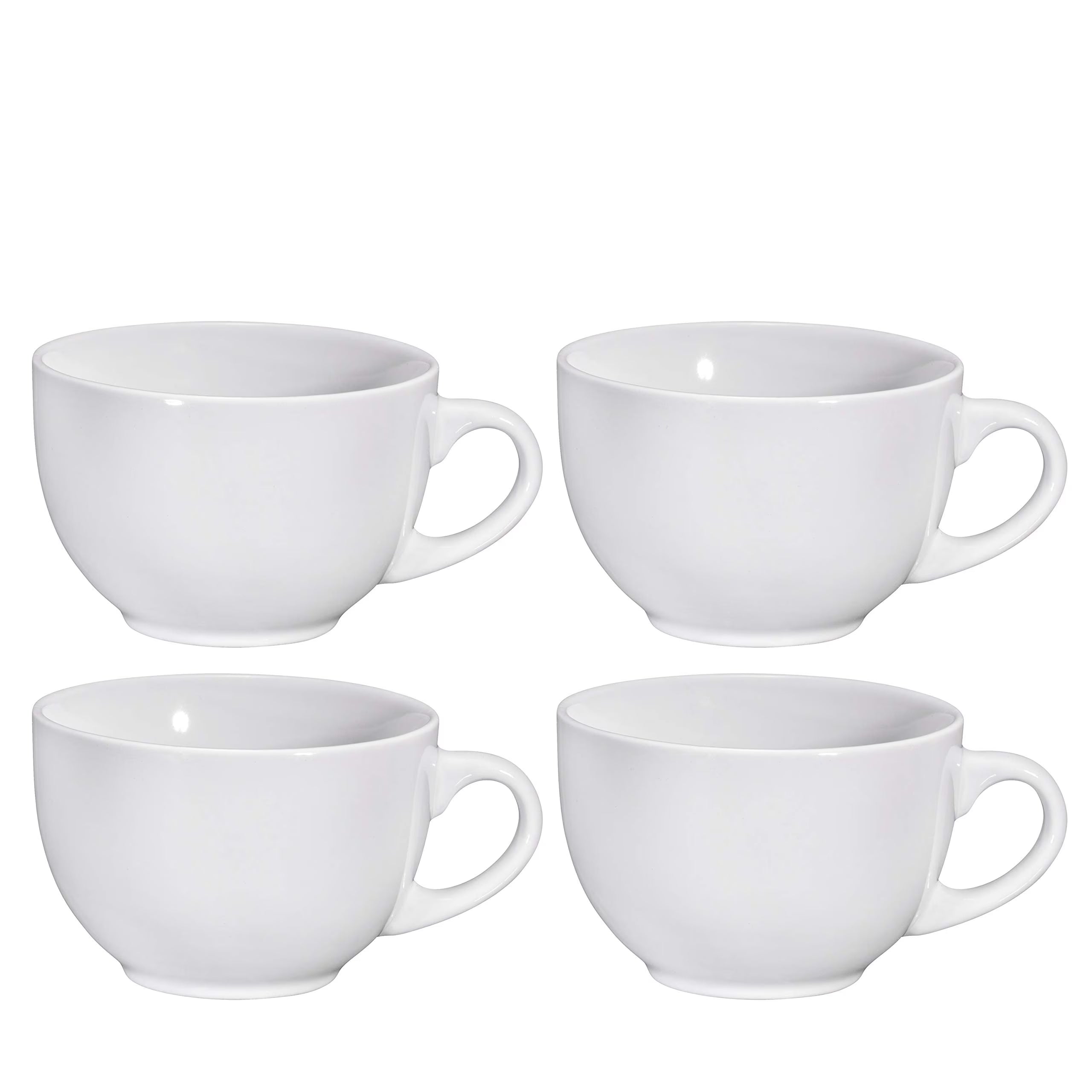 White 24 Oz Porcelain Coffee Mug Set O41131