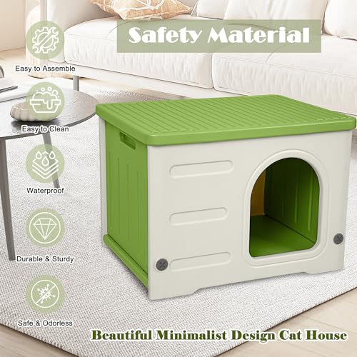 Green Plastic Cat House N92109