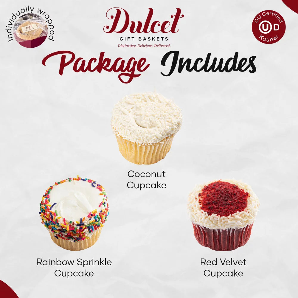Gourmet Assorted Vanilla Cupcake Gift Basket X725645