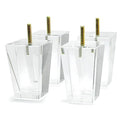 Acrylic Furniture Legs Pack of 4 Clear 4inch Square M659