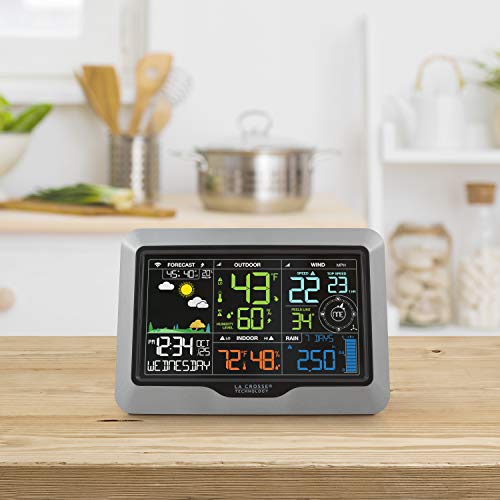 Professional Smart Wi-Fi Weather Station with Remote Monitoring, Wind and Rain Gauges, Temperature and Humidity Sensors J298956