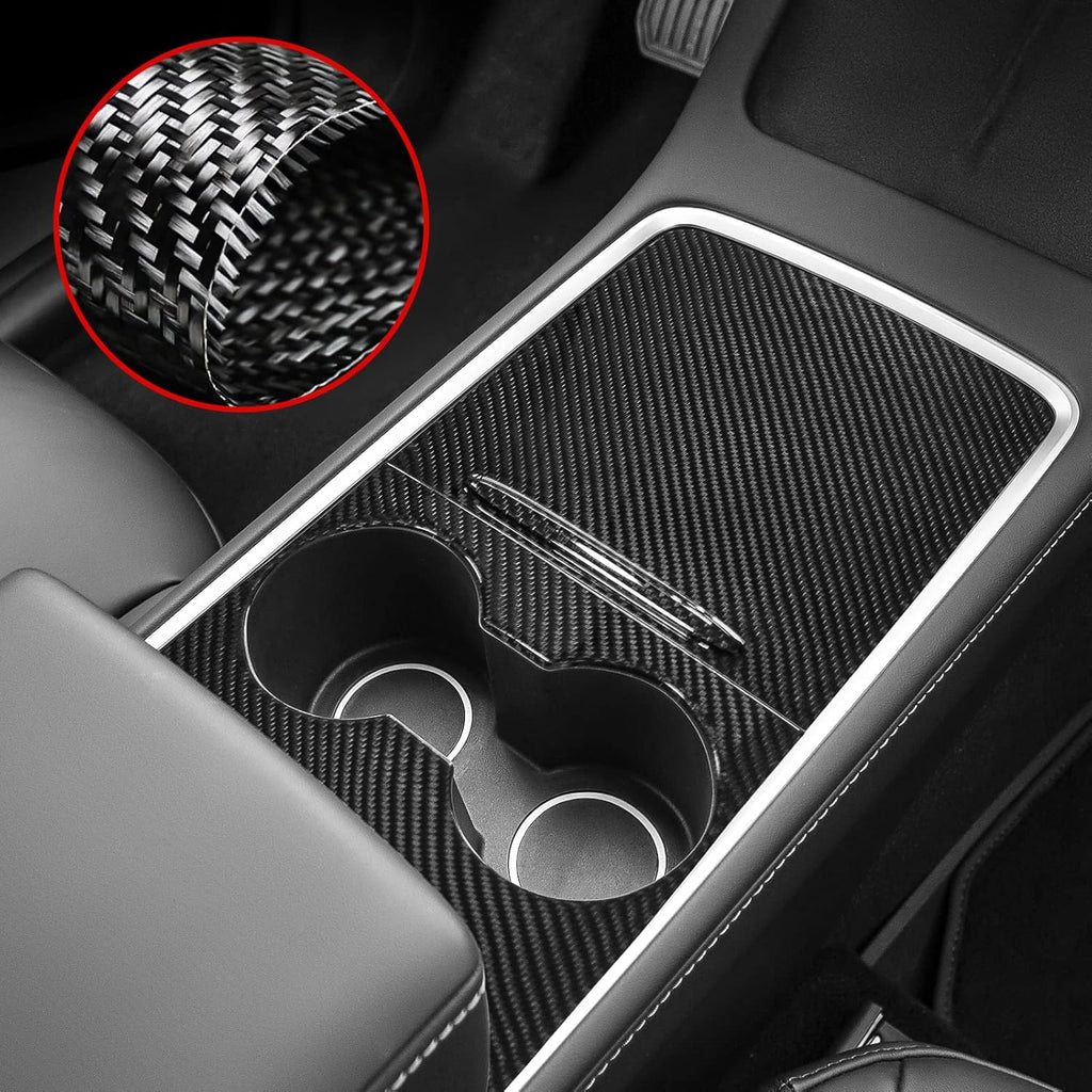 Real Carbon Fiber Matte Center Console Wrap Kit for Tesla Model 3 Model Y K3806