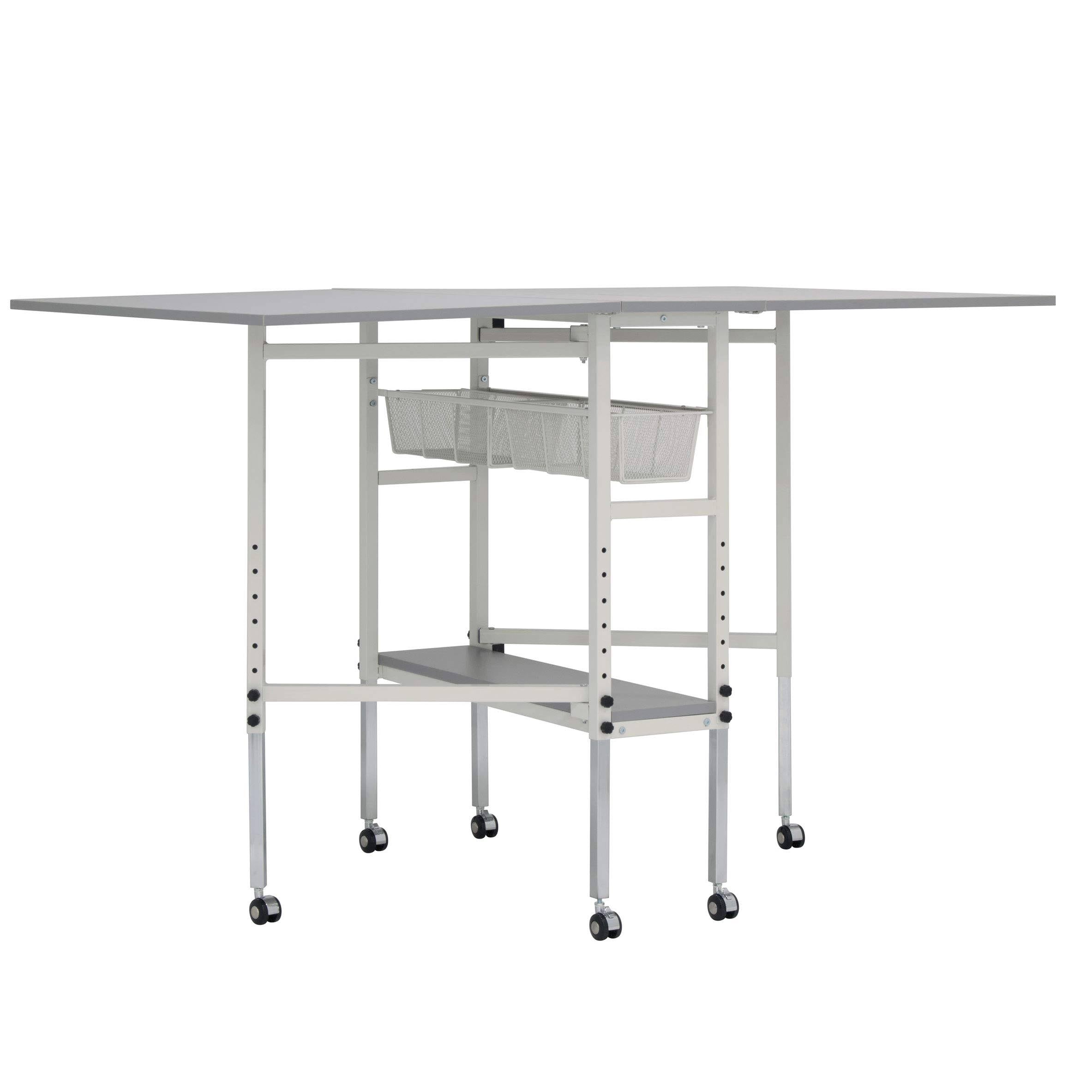 Adjustable Folding Craft Table with Metal Drawers Z8154