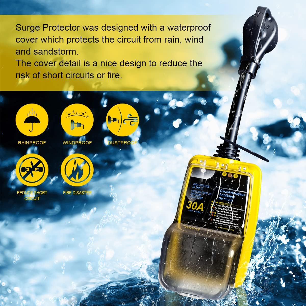 30 Amp Surge Protector with Waterproof Cover S7708