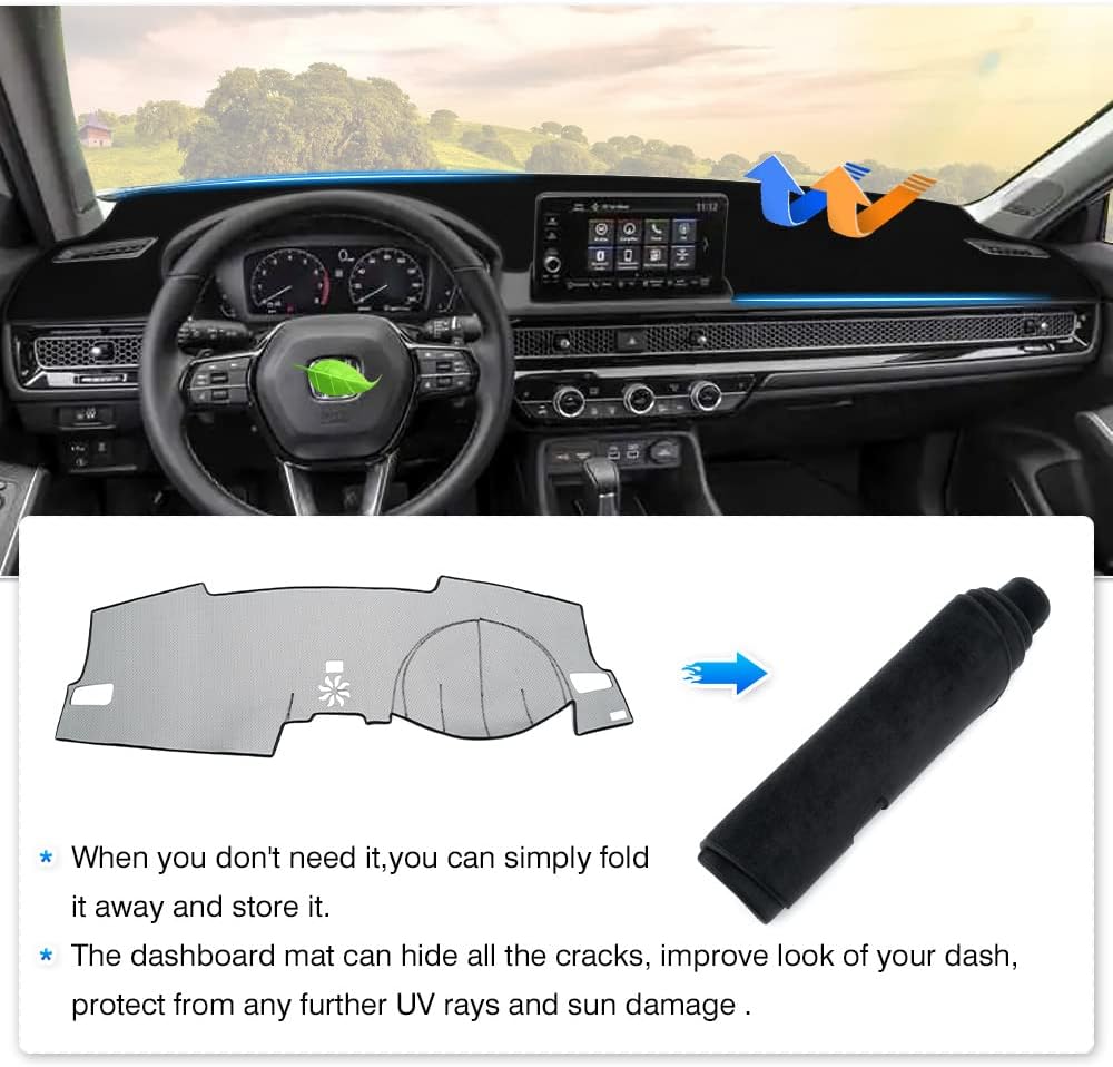 Custom Fit Flannel Dashboard Cover Mat for Honda Civic 2022 2023 A12584