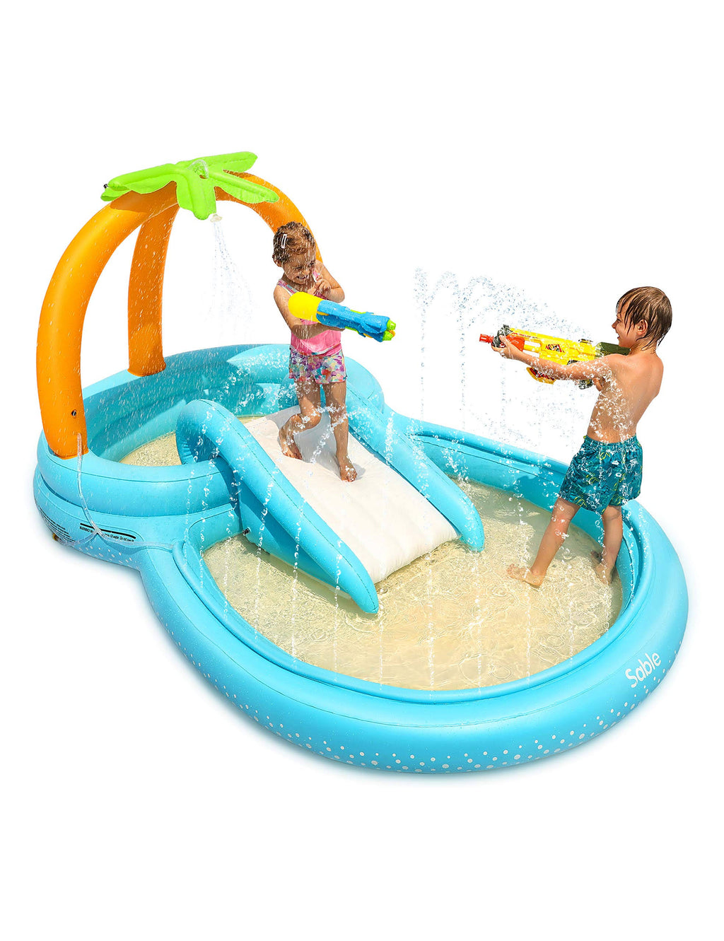 Inflatable Play Center Wading Pool with Slide E2639