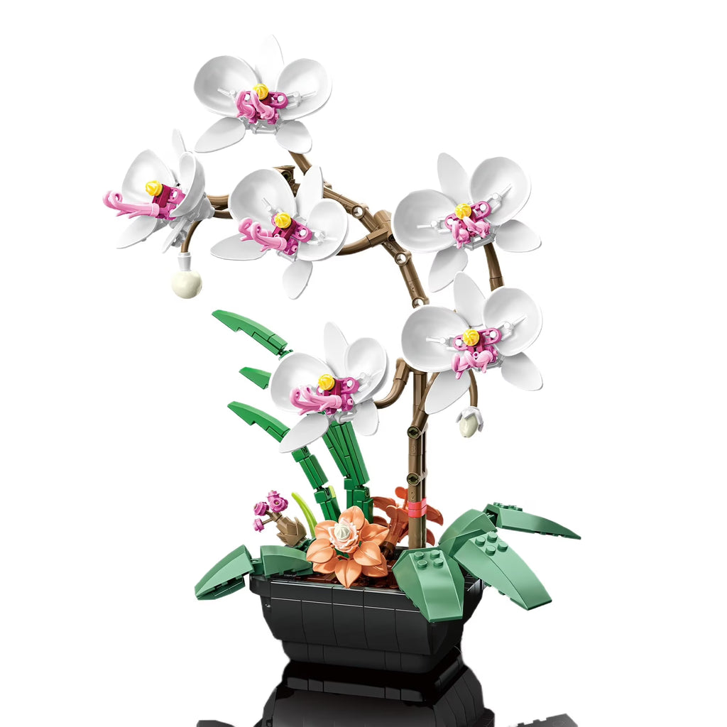 White Orchid Bouquet Building Block Set O867861