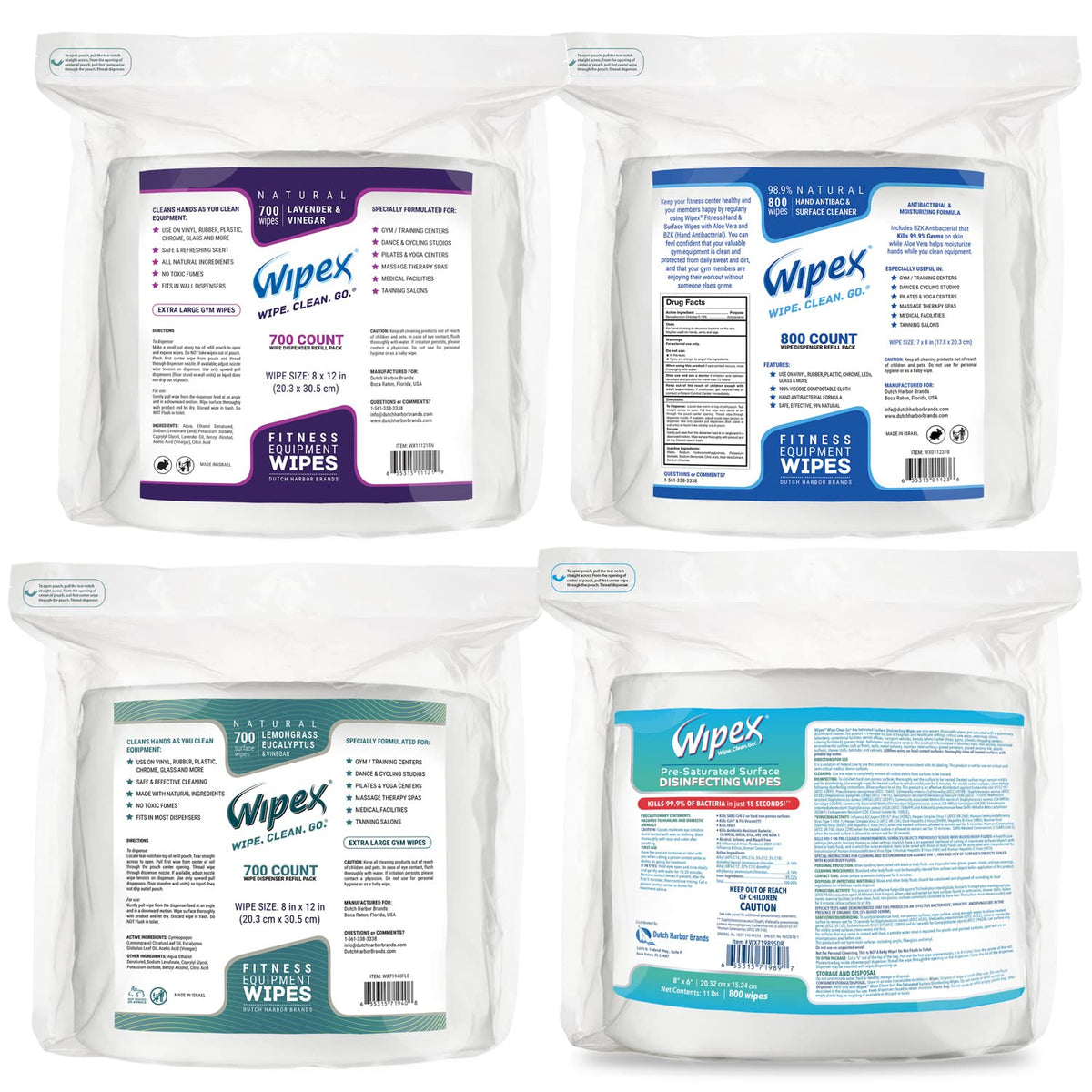 700 Natural Wipes Refill Pack with Vinegar & Lavender Oil, Pack of 2 W602438
