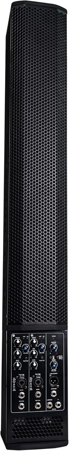 Pair of Powered Column Speakers with Speaker Stands Y812891