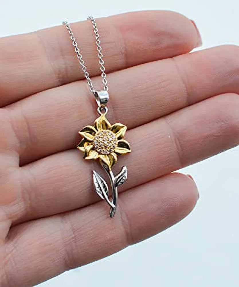Wife Sunflower Pendant Necklace J1268