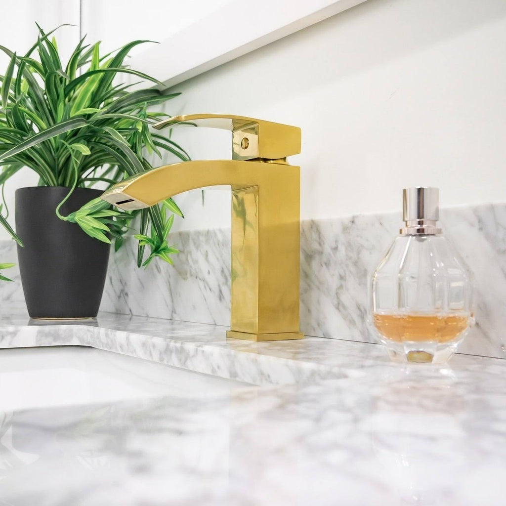 Brushed Gold Single Hole Bathroom Faucet Q192