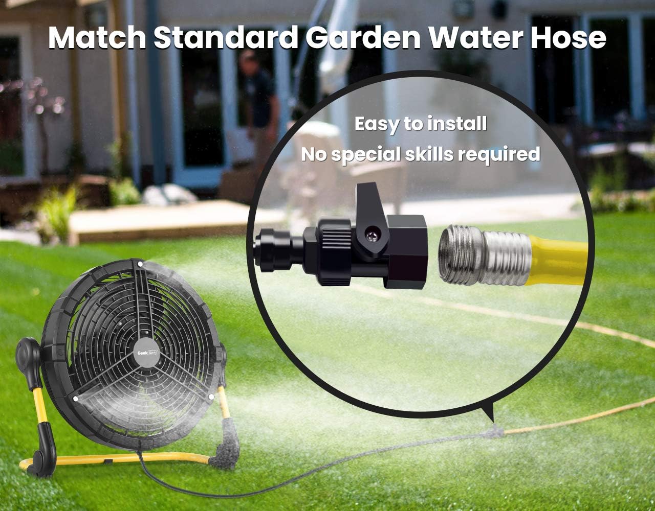 Rechargeable Outdoor Misting Fan with Detachable Battery - 12 inch K53706