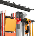 Heavy Duty Garage Storage Tool Organizer Wall Mount Rack with 6 Long Hooks, 48 Inch, Pack of 2 D234493