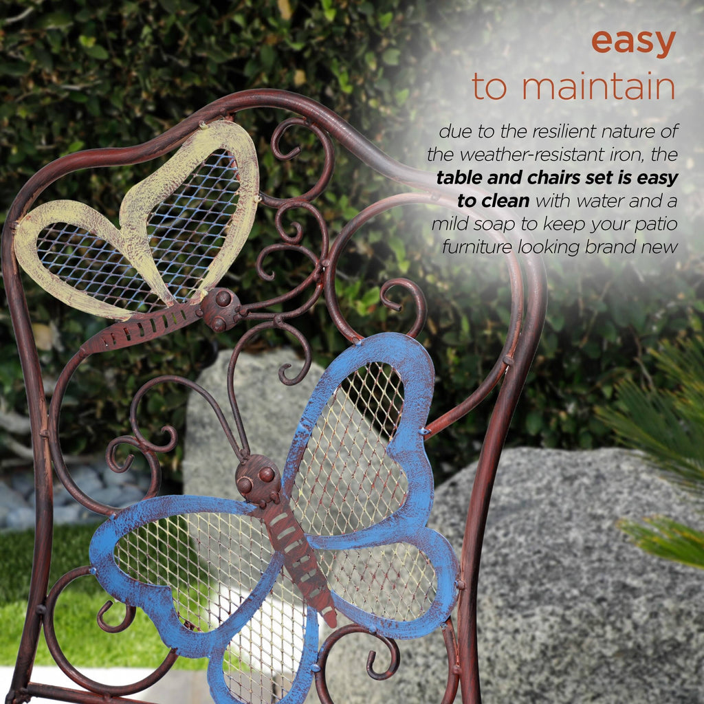 Alpine Butterfly Table and Two Chairs Bistro Set L4236