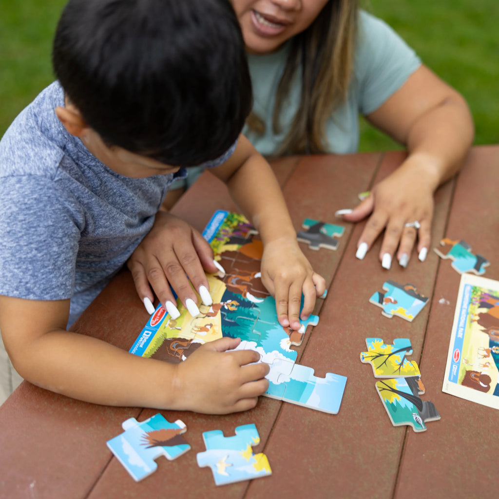 24 Pieces Wooden Jigsaw Puzzle with Animal and Plant ID Guide U7066