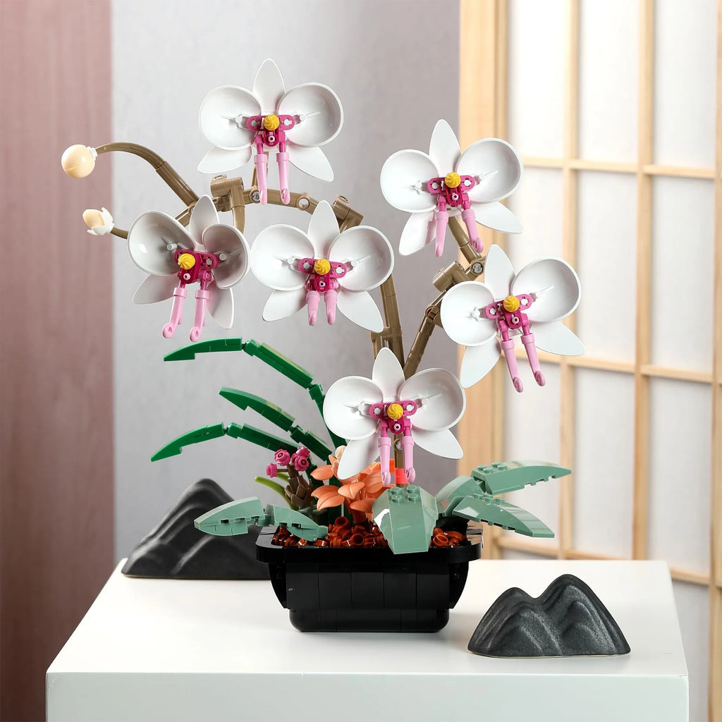 White Orchid Bouquet Building Block Set O867861