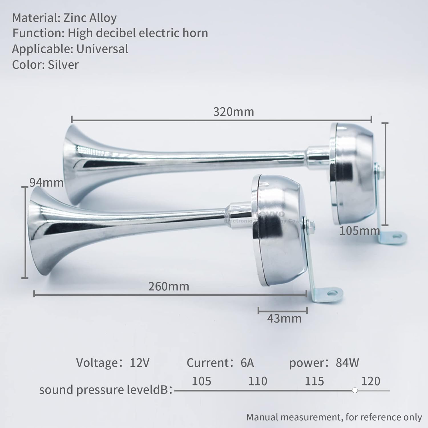 12V Stainless Steel Dual Trumpet Train Horn Kit U567584