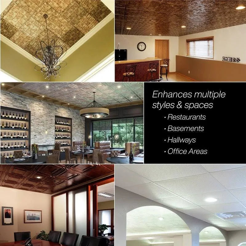 Smoked Pewter Vinyl Lay in Ceiling Tile 5 Pack N8449