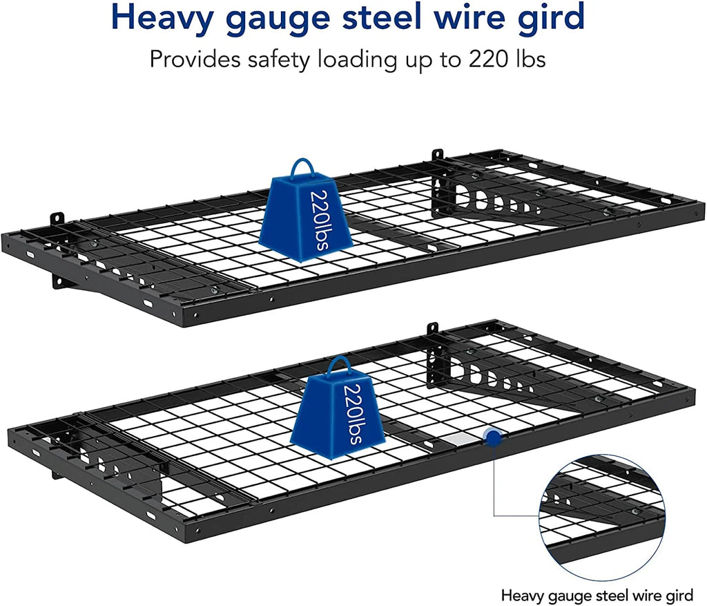 2x4ft Black Bike Storage Rack Wall Shelves, 2-Pack Q718518
