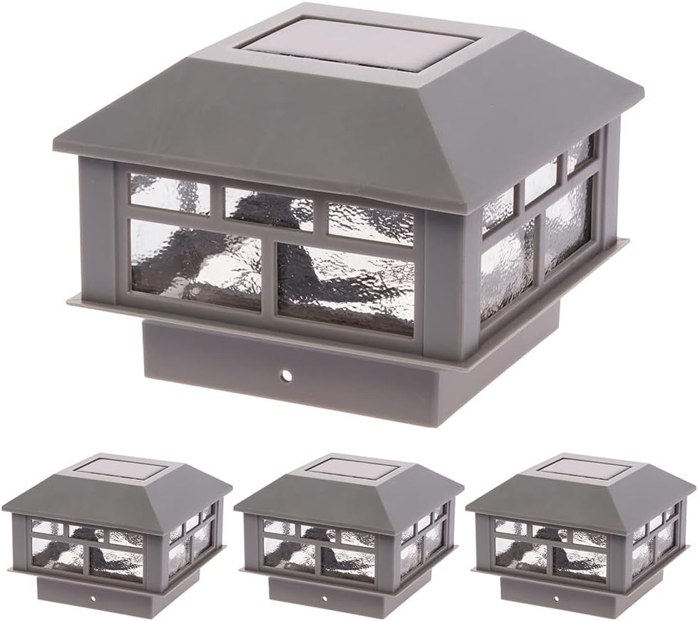 White 8 Pack Solar Powered LED Post Cap Lights P31565