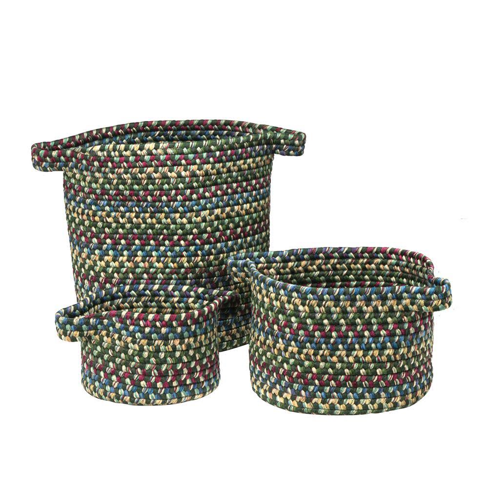 Forest Green Polypropylene Basket Set of 3 U147