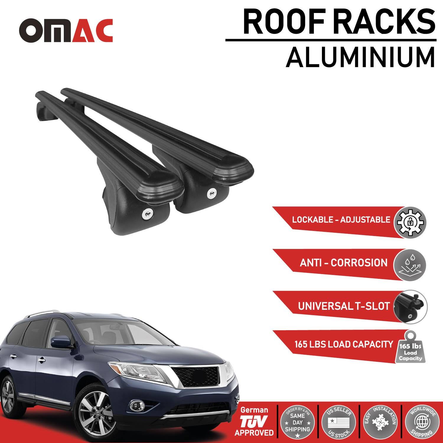 Black Roof Rack Cross Bar Carrier D697