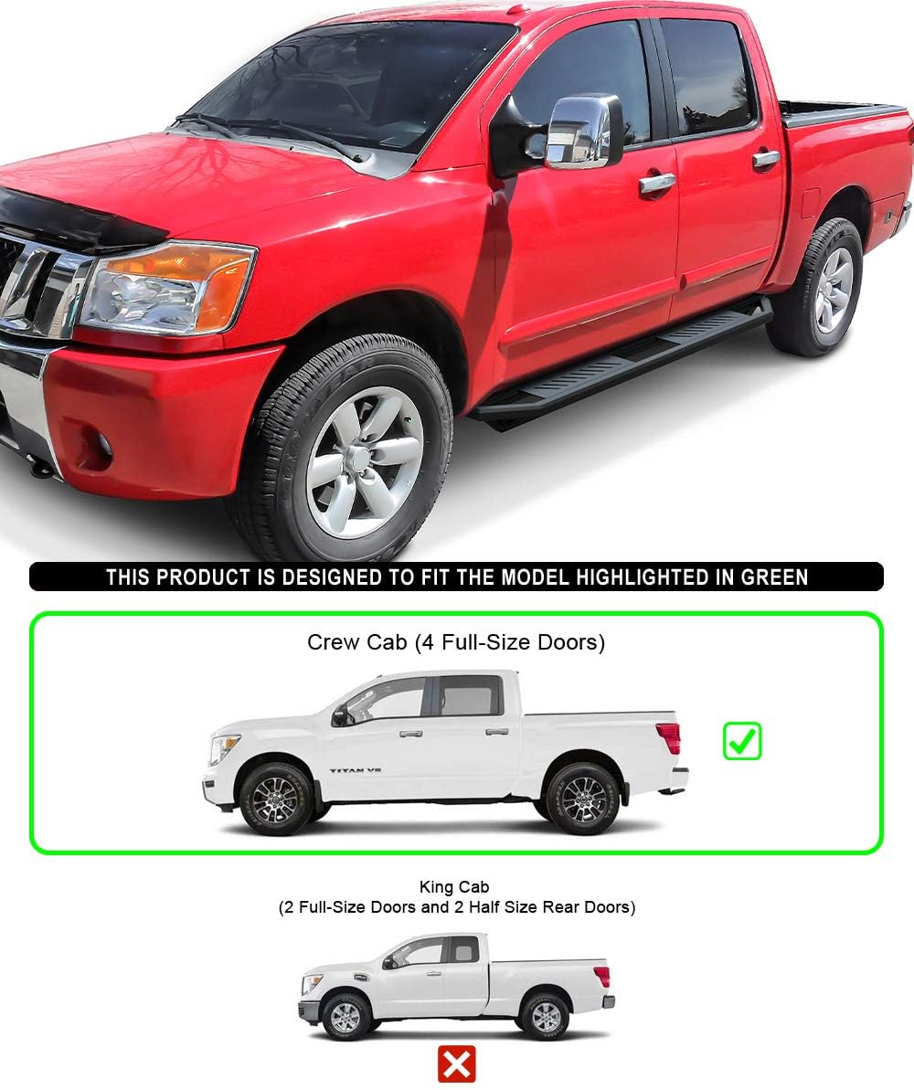 6.5in Aluminum Running Boards for Nissan Titan Crew Cab V60444