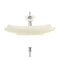 Cream Marble Vessel Sink Ensemble with Chrome Finish Waterfall Faucet B5917