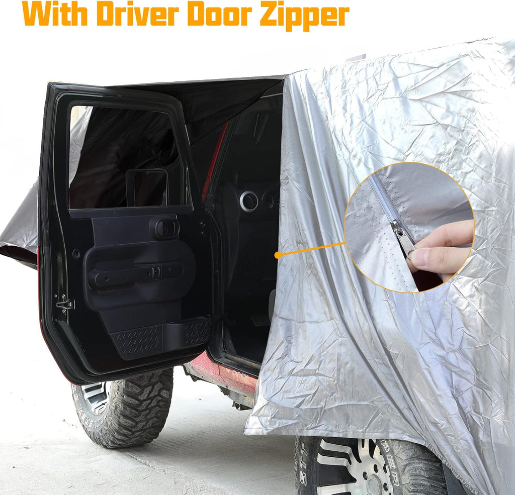 Silver Full Car Cover for Jeep Wrangler 4 Door Waterproof A741106