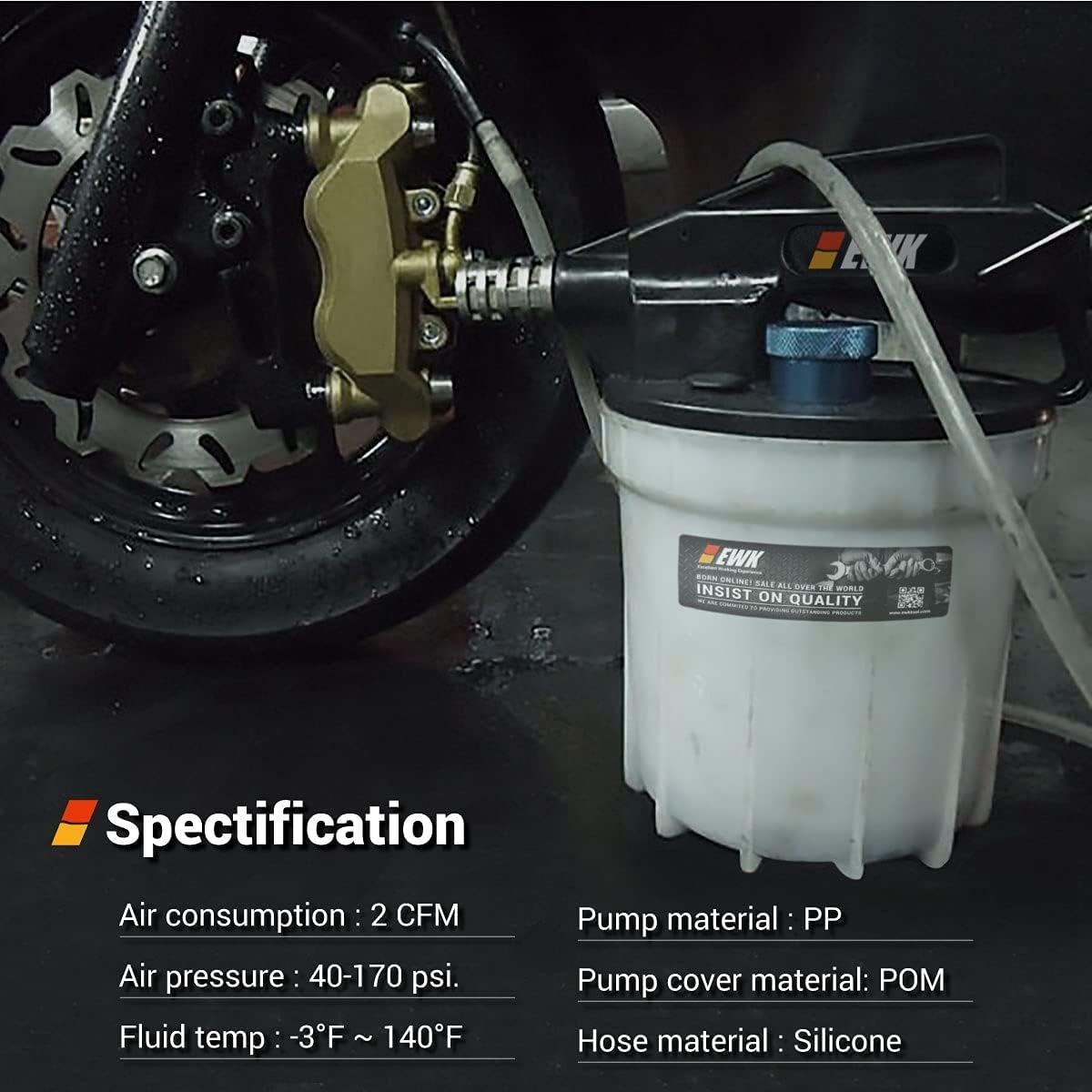 Pneumatic Vacuum Brake Bleeder Fluid Pump with Bleeding Hose N831446