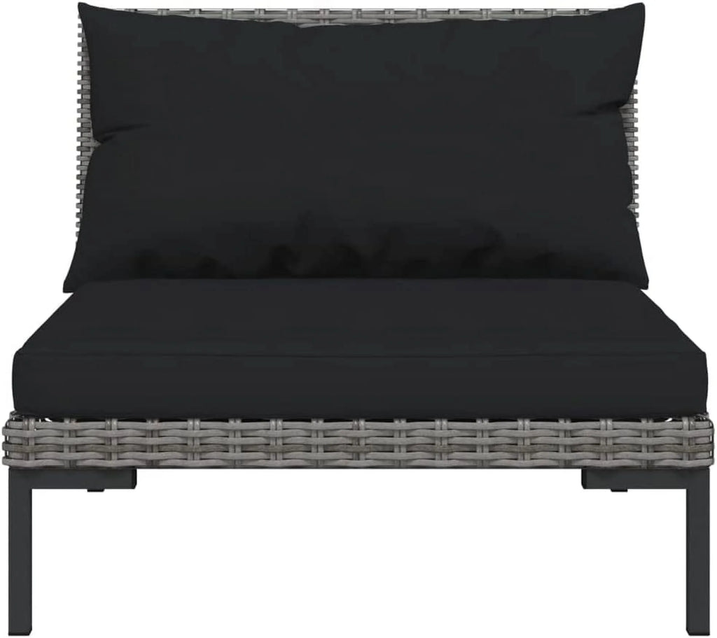 13 Piece Patio Lounge Set with Cushions Poly Rattan Dark Gray K16054