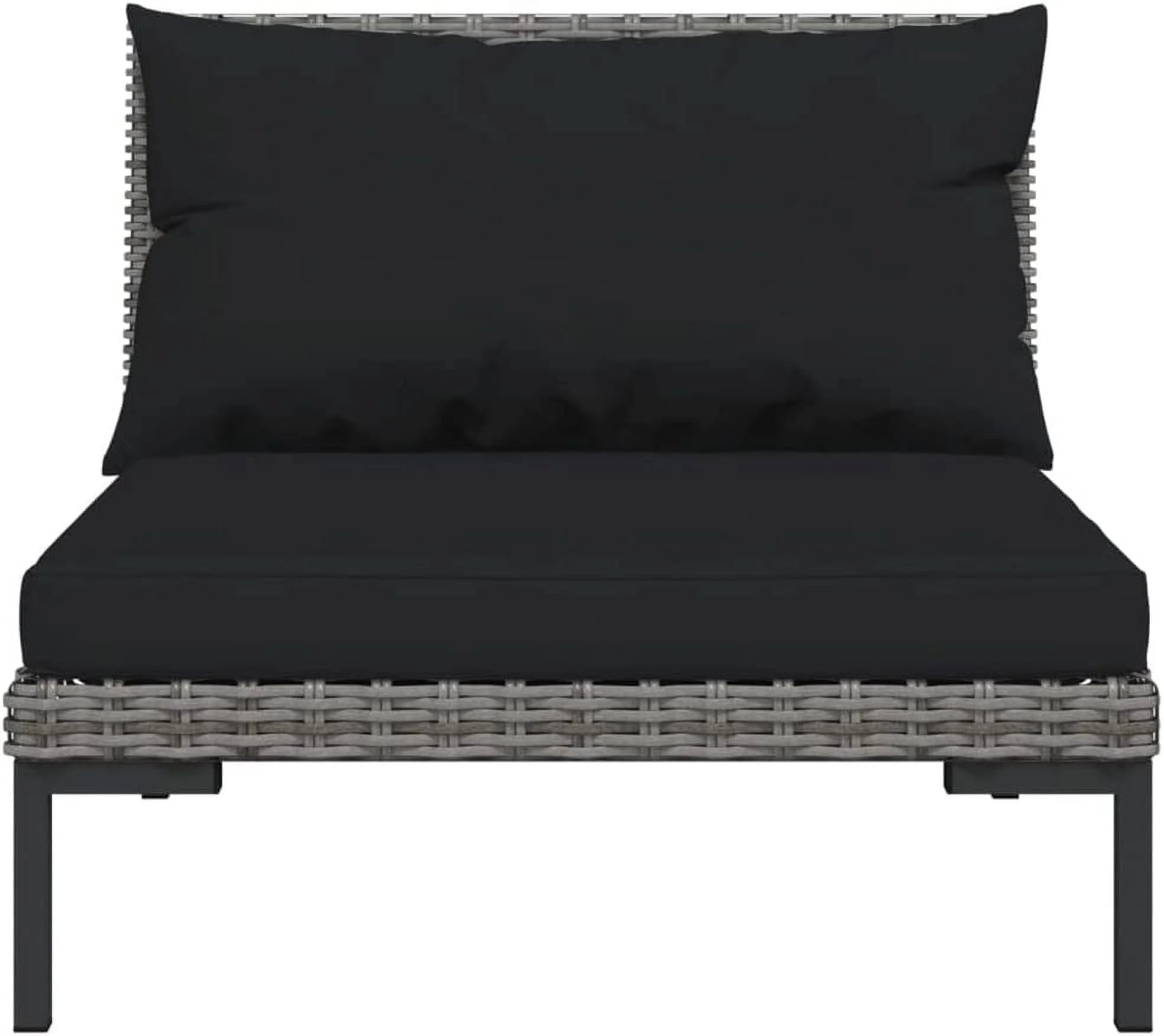 13 Piece Patio Lounge Set with Cushions Poly Rattan Dark Gray K16054
