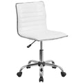 White Ribbed Swivel Task Office Chair E740637