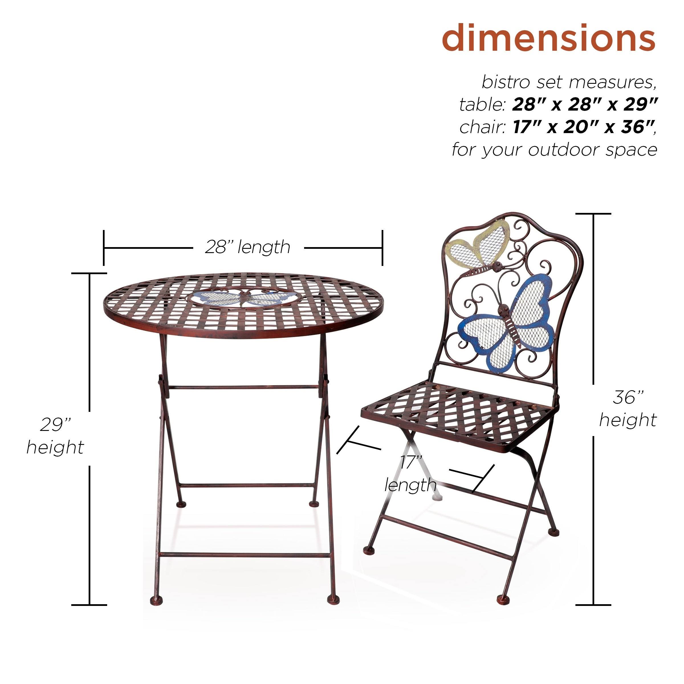Alpine Butterfly Table and Two Chairs Bistro Set L4236