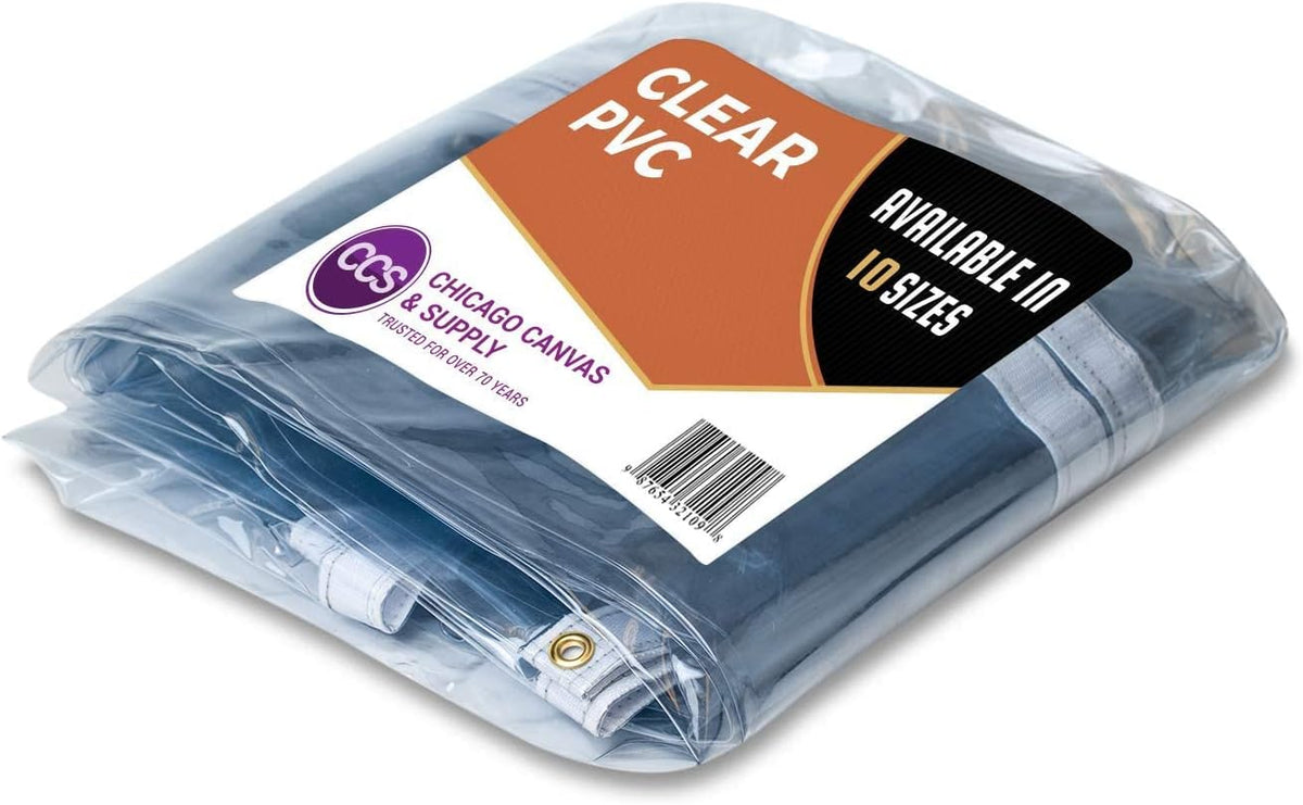 Heavy-Duty Waterproof Clear PVC Tarp Cover with Rustproof Grommets, 10 by 10 Feet, Pack of 2 G324
